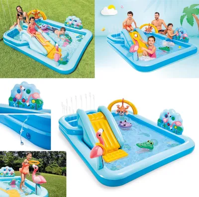 Produktbild von INTEX 57161NP - Playcenter - Jungle Adventure (244x198x71cm) Garten Kinder Planschbecken