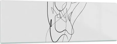 Produktbild von Bilder auf glas - Einteilig - Frau Bleistift Linie - 160x50cm - Glasbilder - Wandbilder - Bilder - zum Aufhängen bereit - Wanddekoration aus Glas - Glas Bilder - Wandbild auf Glas - GAB160x50-4991