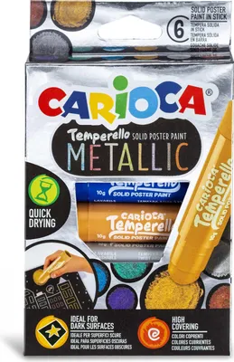 Image de Carioca - Verfstiftt carioca sharpener set 6 metallickleuren