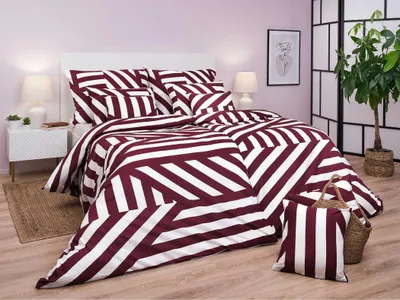 Obrázek produktu pro Bavlněné povlečení Zebra bordó 140x200, 70x90 cm