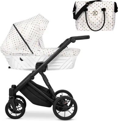 Image de Kunert Ivento 2in1 Poussette avec cadre noir et style blanc