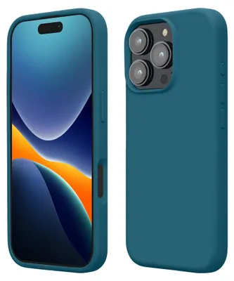 Produktbild von kwmobile Handyhülle für iPhone 16 Pro Max Hülle, für iPhone 16 Pro Max Case - Hülle Silikon - kabelloses Laden - Petrol matt