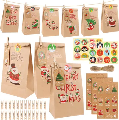 Produktbild von Adventskalender zum Befüllen - Adventskalender für 2024, zum Selbstbefüllen mit Adventskalender-Geschenktüten