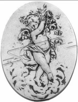 Produktbild von Wandrelief Steinplatte Bild Kind Stein Gemälde Engel Relief Bilder Steinguss