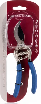 Produktbild von S. Kunde & Sohn Germany SKS 6 Tradition Gartenschere blau geschmiedet Rebenschere mit Bypass-Schneide bis 20mm Durchmesser, mit ergonmischer Direktübersetzung