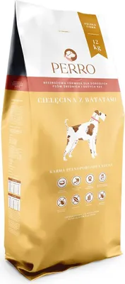 Zdjęcie produktu dla PERRO Karma Bezzbożowa Cielęcina z Batatami Średnie Duże Rasy 12kg dla Psa