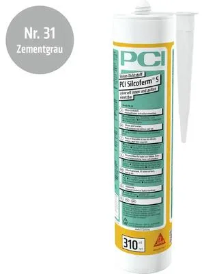 Produktbild von PCI Silcoferm® S Silikon Dichtstoff für innen und aussen zementgrau 310 ml