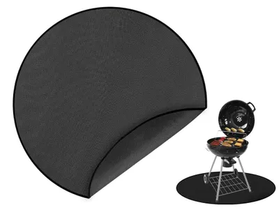 Produktbild von Rundes feuersicheres Teppich - Hochwertige Grillmatte - Ø 61 cm
