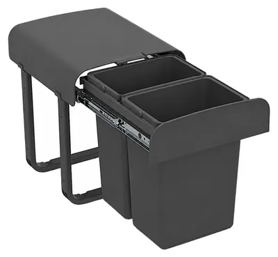 Produktbild von Ekotech AS77S Aladin Abfallsammler schwarz 2x7 L ab 40 cm