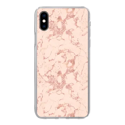 Produktbild von MuchoWow® Handyhülle Schutzhülle Hülle für iPhone Xs Marmor - Roségold - Muster - Chic Silikon Softcase Handy Hülle - Handytasche