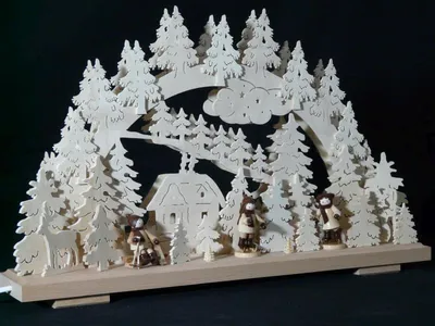 Produktbild von Schwibbogen mit Winterkinder und Beleuchtung BxHxT 50x31x7cm NEU