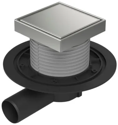 Image de Chud?j : siphon de sol latéral D50, cadre en acier inoxydable, grille STEEL S 381 A