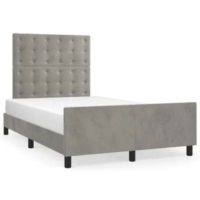Produktbild von vidaXL Bettgestell ohne Matratze Hellgrau 120x190 cm Samt