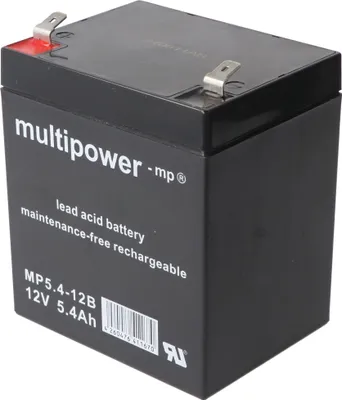 Produktbild von Multipower MP5.4-12B 12V 5,4Ah 6,3mm Faston Bleiakku AGM Blei Gel Akku