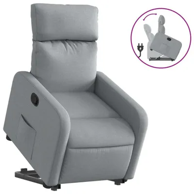 Produktbild von vidaXL Relaxsessel mit Aufstehhilfe Hellgrau Stoff