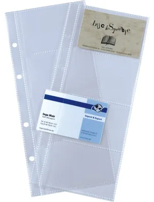Produktbild von SIGEL VZ350 Hüllen für Visitenkarten-Ringbücher, einreihig, 10 Sichthüllen, für bis zu 80 Karten (max. 90x58 mm)