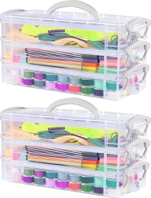 Zdjęcie produktu dla Przezroczyste pudełka organizacyjne na biurko 2 sztuki składane