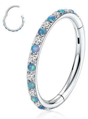 Produktbild von Ohrring im Muschel-Design mit Opal- und Türkis-Akzenten
