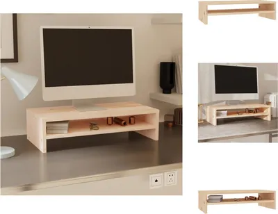Produktbild von vidaXL Monitorständer 50x24x13 cm Massivholz Kiefer -  TV-Möbel
