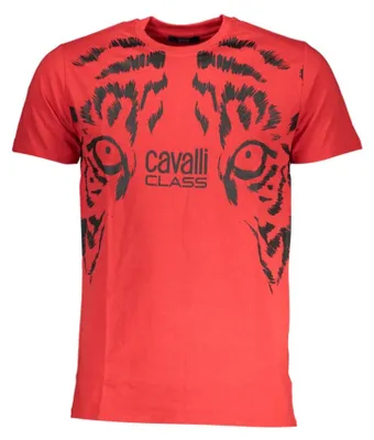 Produktbild von Stylisches rotes Herren Kurzarm-T-Shirt mit Print und Logo
