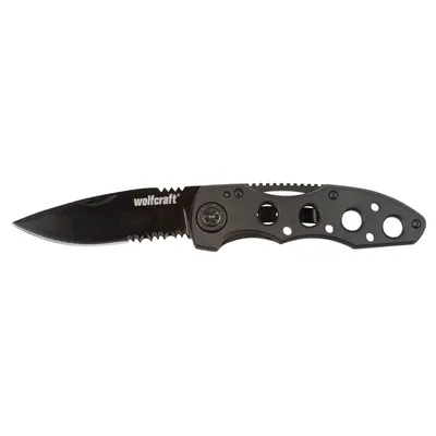 Productafbeelding van Wolfcraft vouwmes met getande lemmet van 75 mm