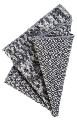 Produktbild von DonDon Herren Einstecktuch Taschentuch 23 x 23 cm Baumwolle Tweed Look grau kariert