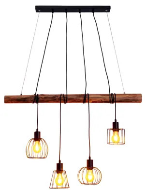 Produktbild von Hängelampe Esszimmer Lampe Holzbalken Hängeleuchte Esstisch Industrial 7094322