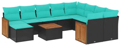 Image de Banc d'extérieur - Banc de jardin - Banc de repos - Mobilier de jardin - Canapé lounge - Rotin synthétique résistant aux intempéries