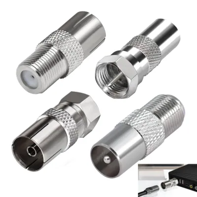 Immagine prodotto di 4 adattatori per antenna TV con connettore F, da maschio a femmina