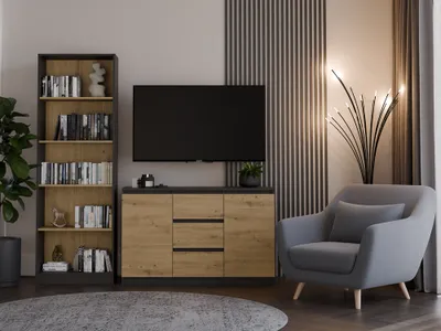 Produktbild von Kommode modern 2 Türen 3 Schubladen funktionales Design