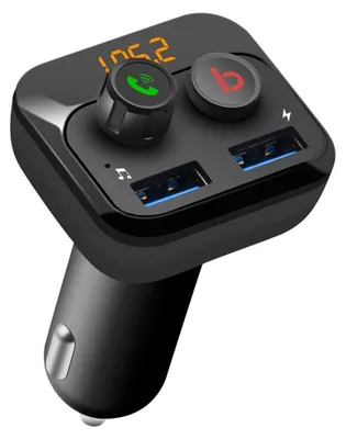FM-Transmitter Bluetooth 5.0, MP3-Player, USB, SD, 12/24V, schwarz