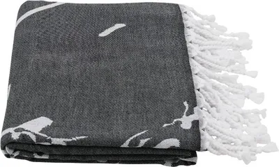 Produktbild von Hamamtuch als Strandtuch Badetuch Saunatuch "Marmor" schwarz