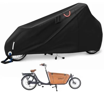 Immagine prodotto di Copertura impermeabile per biciclette cargo, con protezione UV e strisce riflettenti