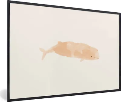 Produktbild von MuchoWow® MuchoWow® Gerahmtes Poster Fisch - Aquarell - Pastell 30x20 cm - Poster mit zchwarzem Bilderrahmen - Kunstdruck - Bild-Poster