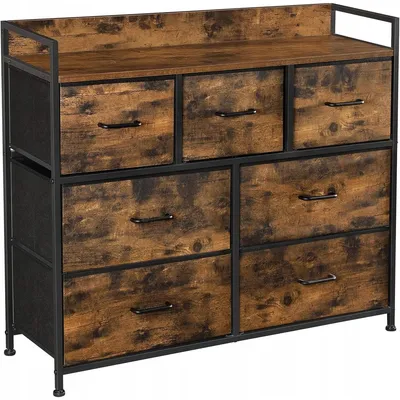 Immagine prodotto di Cassettiera Industrial Loft con 7 cassetti in marrone rustico e metallo
