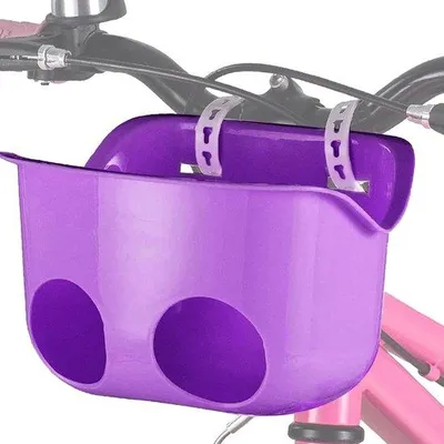 Productafbeelding van Poppenzitje Fiets - Speelgoedhouder Kinderfiets - Poppen Vervoeren - Flexibele Bevestiging - 21 x 15 x 14 cm - Paars
