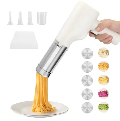 Kabellose Pastamachine mit 5 Edelstahlformen, 40 W