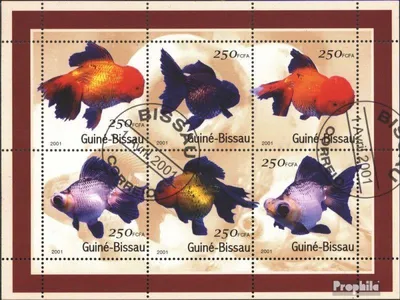 Produktbild von Briefmarken Guinea-Bissau 2001 Mi 1516-1521 Kleinbogen (kompl.Ausg.) gestempelt Goldfische