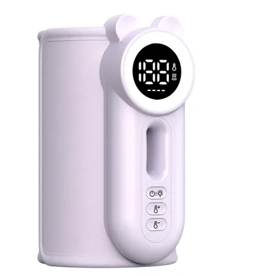 Produktbild von Mobiler Flaschenwärmer 10400 mAh, Tragbarer Milchwärmer für Unterwegs mit Temperaturspeicher, Nachtlicht für Muttermilch & Babybrei