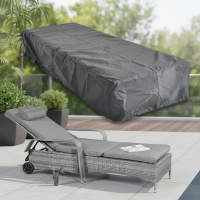 Zdjęcie produktu dla Pokrowiec ochronny 220x78x60 czarny meble ogrodowe rattan pokrowiec plandeka pogoda