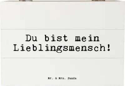 Produktbild von Mr. & Mrs. Panda Schatulle Du bist mein Lieblingsmensch! 22 x 15 cm - Weiß - Geschenk, aufbewahrungskiste mit deckel, Box, Liebster Mensch, fotobox, Liebling, Sprüche