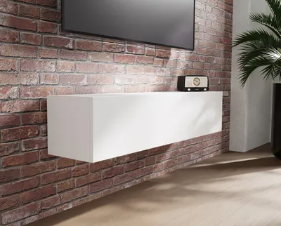 Produktbild von PLATAN ROOM Fernsehschrank TV-Lowboard 140 cm In Weiß Hängend Oder Stehend Matt