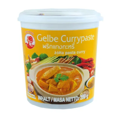 Produktbild von 200g Cock Gelbe Curry Paste Gelbes Curry yellow Curry Paste Gewürzpaste Thailand