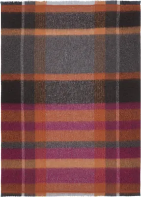 Produktbild von Biederlack Plaid Mohair Look mit kurzen Fransen Farbe Pflaume Größe 130 x 190
