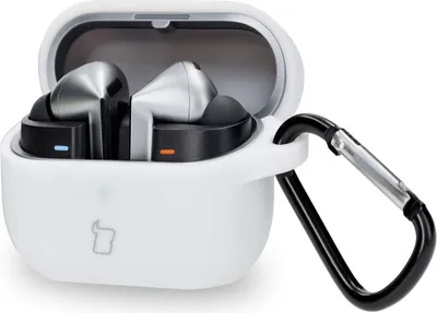 Produktbild von Silikonowe etui z karabińczykiem Bizon Case Headphone Silicone do Galaxy Buds 3/3 Pro, białe