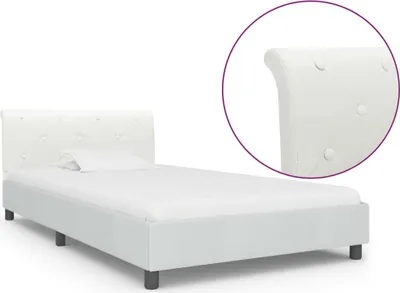 Produktbild von Bettgestell Weiß Kunstleder 100×200 cm