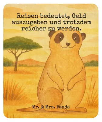Produktbild von Mr. & Mrs. Panda Kuscheldecke Erdmännchen Design 130 x 155 cm - Weiß - Geschenk, Weltreise, Reisen, Afrika, Roadtrip, Decke, Winterdecke, Heimdecke, Tagesdecke, Spruch