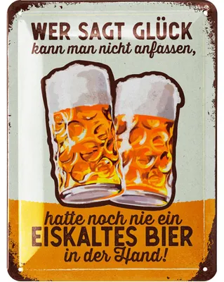 Produktbild von LANOLU Blechschilder retro Bier Bar Deko, Metallschilder mit Spruch für Partyraum, Küche, Bardeko, Cocktail Schild als Geschenk 15x20cm