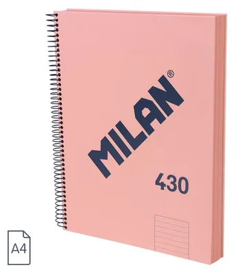 Zdjęcie produktu dla Milan 57142E120P, Monochromatyczny, Różowy, A4, 120 ark., 95 g/m², Papier w linię