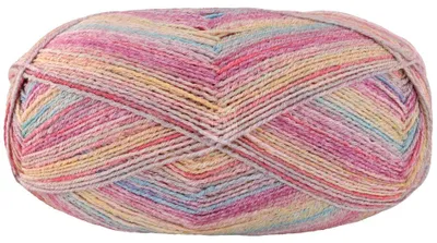 Produktbild von Lana Grossa MEILENWEIT 100 g Cotone Vegano Mango vegane 4-fach Sockenwolle 420 m Farbe 4455 - Türkis/Hellgrau/Gelb/Hellbeige